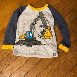 John Deere Gray, Navy & Yellow Excavator Long Sleeve Tee